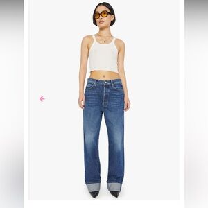 MOTHER Blue Wide Leg Jeans